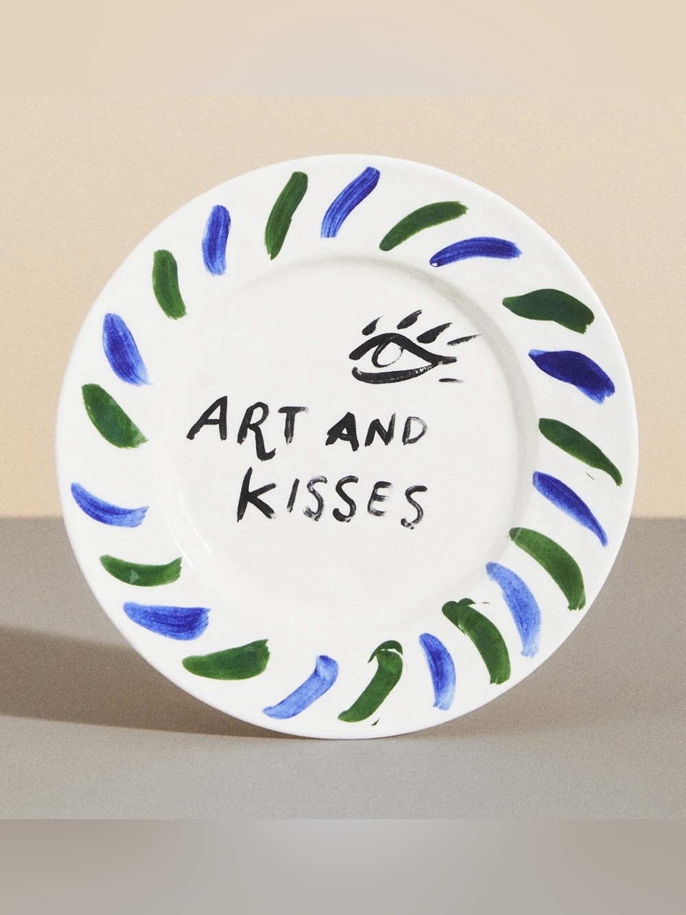 Anthropologie Art and Kisses Hotel Magigue dessert plates NEW